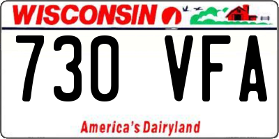 WI license plate 730VFA