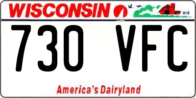 WI license plate 730VFC