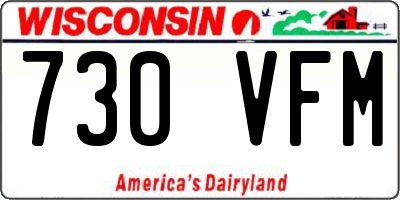 WI license plate 730VFM