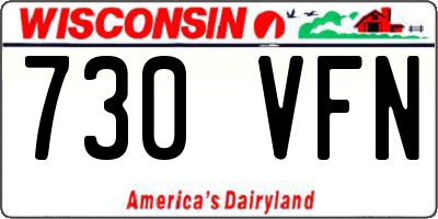 WI license plate 730VFN