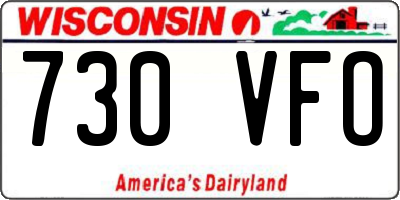 WI license plate 730VFO