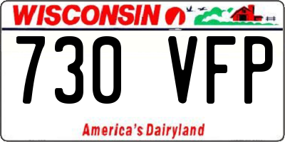 WI license plate 730VFP