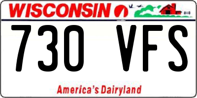 WI license plate 730VFS
