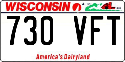 WI license plate 730VFT