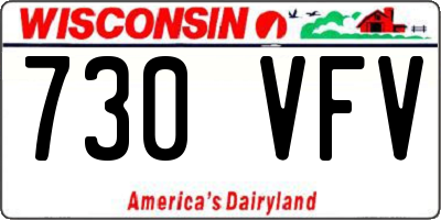 WI license plate 730VFV