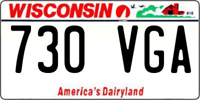 WI license plate 730VGA