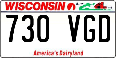 WI license plate 730VGD