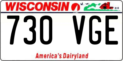 WI license plate 730VGE