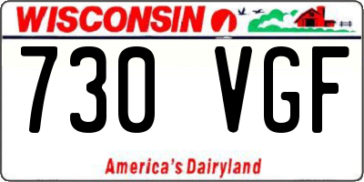 WI license plate 730VGF