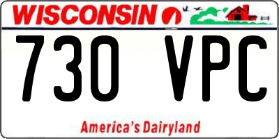 WI license plate 730VPC