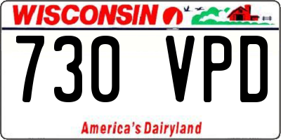 WI license plate 730VPD