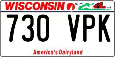 WI license plate 730VPK