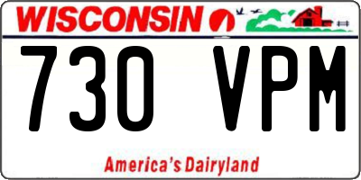 WI license plate 730VPM