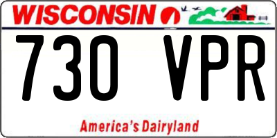 WI license plate 730VPR
