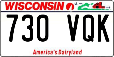 WI license plate 730VQK