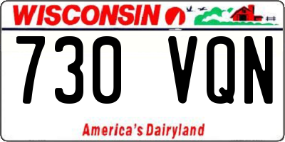 WI license plate 730VQN