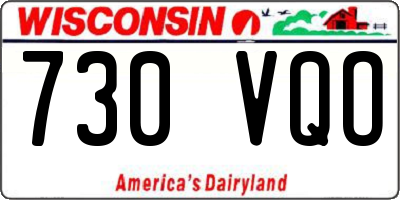 WI license plate 730VQO