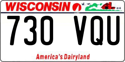 WI license plate 730VQU