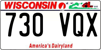 WI license plate 730VQX