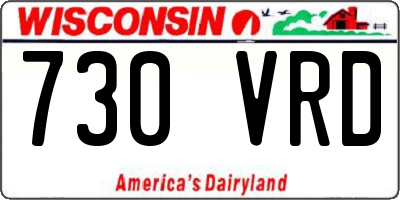 WI license plate 730VRD