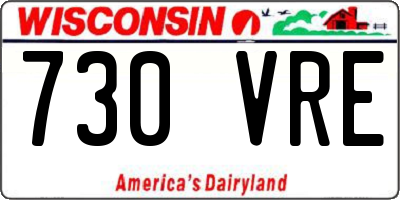 WI license plate 730VRE