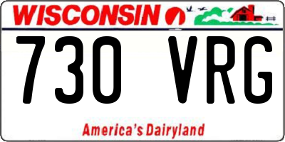 WI license plate 730VRG