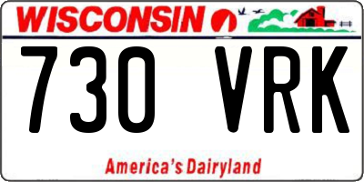 WI license plate 730VRK