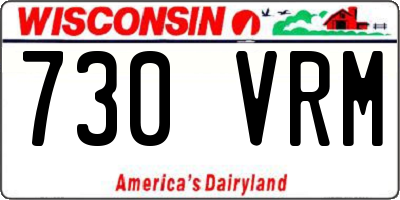 WI license plate 730VRM