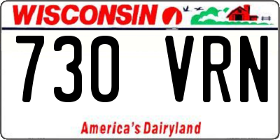 WI license plate 730VRN