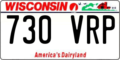 WI license plate 730VRP