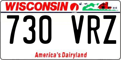 WI license plate 730VRZ