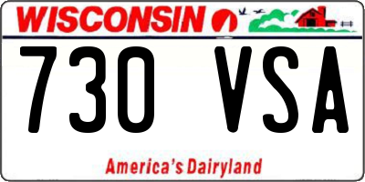 WI license plate 730VSA