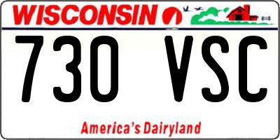 WI license plate 730VSC