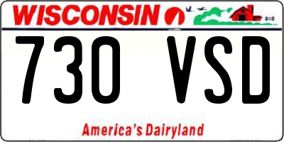 WI license plate 730VSD