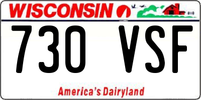 WI license plate 730VSF