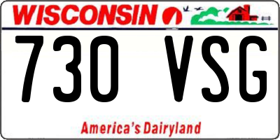 WI license plate 730VSG