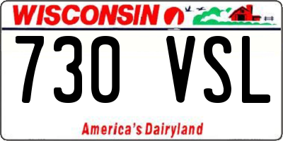 WI license plate 730VSL
