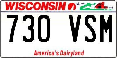 WI license plate 730VSM