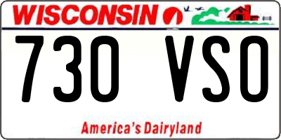 WI license plate 730VSO