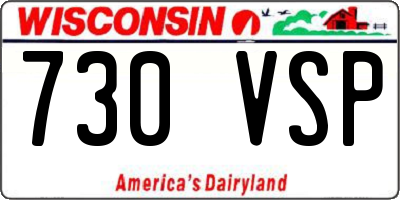 WI license plate 730VSP
