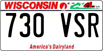 WI license plate 730VSR