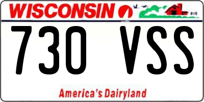 WI license plate 730VSS