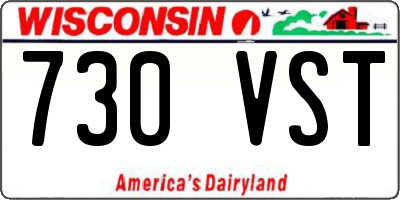 WI license plate 730VST