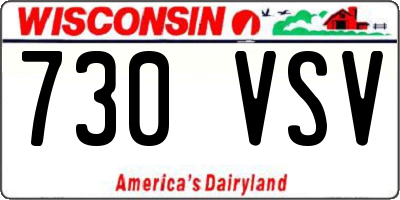 WI license plate 730VSV