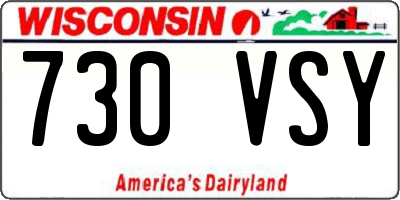WI license plate 730VSY