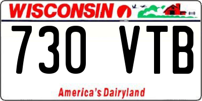 WI license plate 730VTB