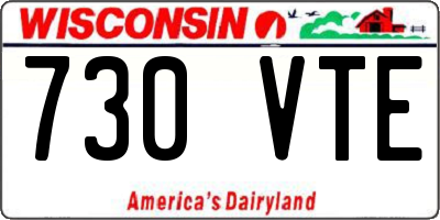 WI license plate 730VTE