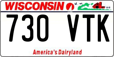 WI license plate 730VTK