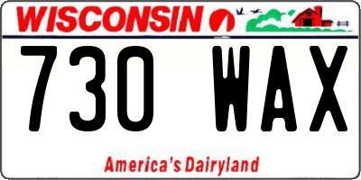 WI license plate 730WAX