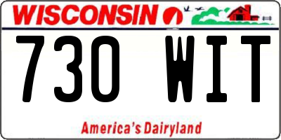 WI license plate 730WIT